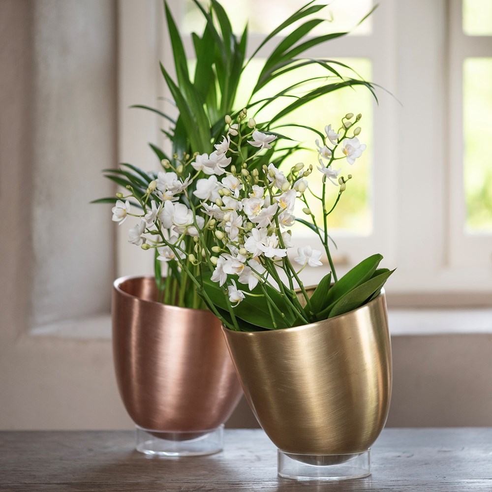 Tipping drop pot - brass