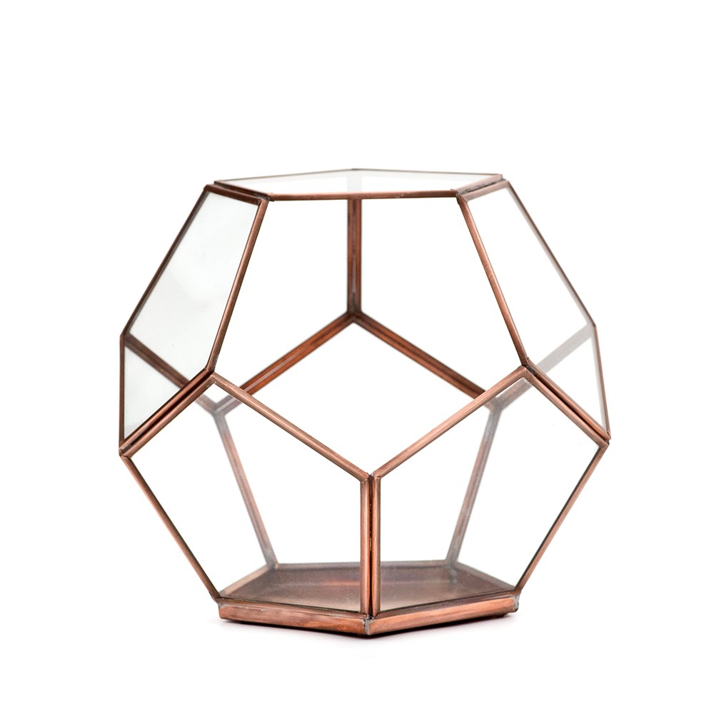 Pentagon terrarium - copper