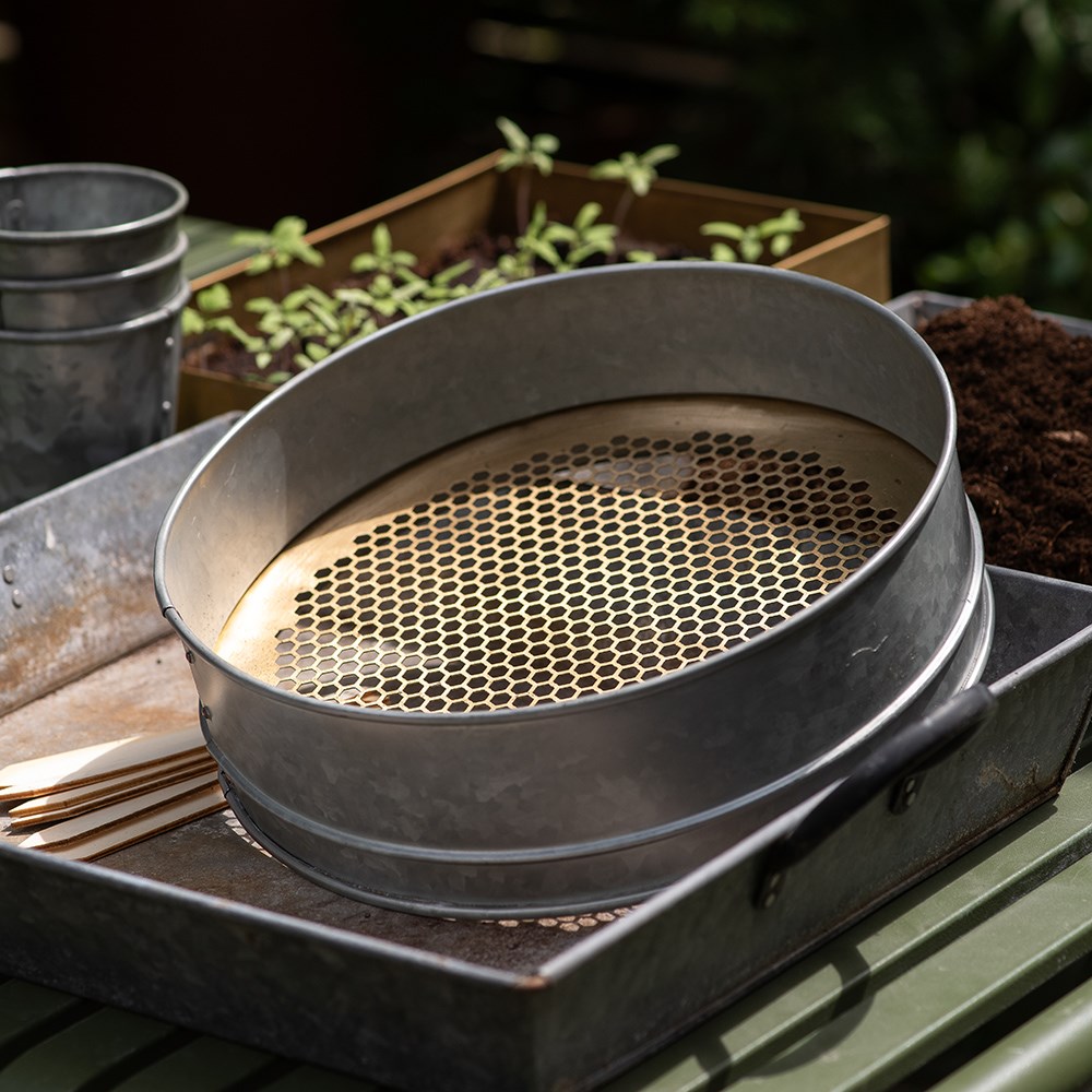 Honeycomb soil sieve - brass