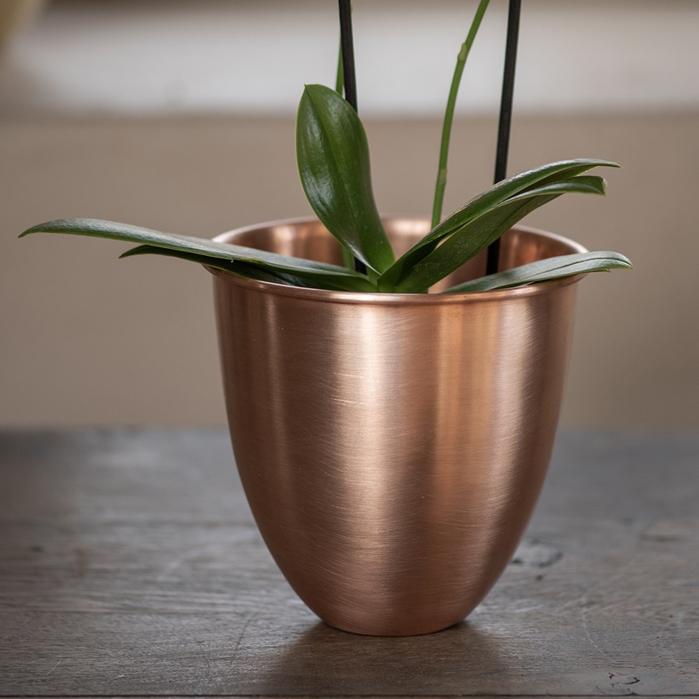 Brushed copper pot