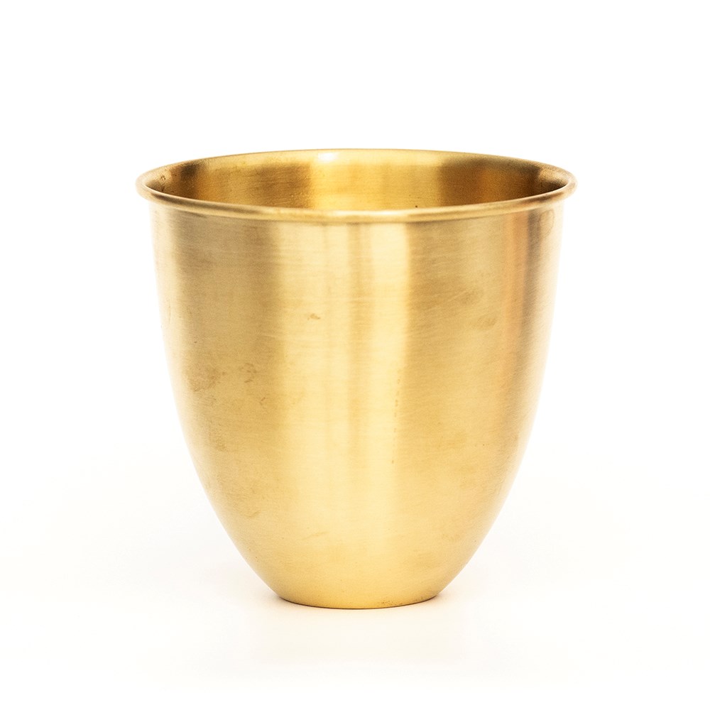 Brushed brass pot