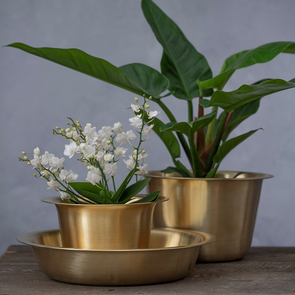 Spun brass pot