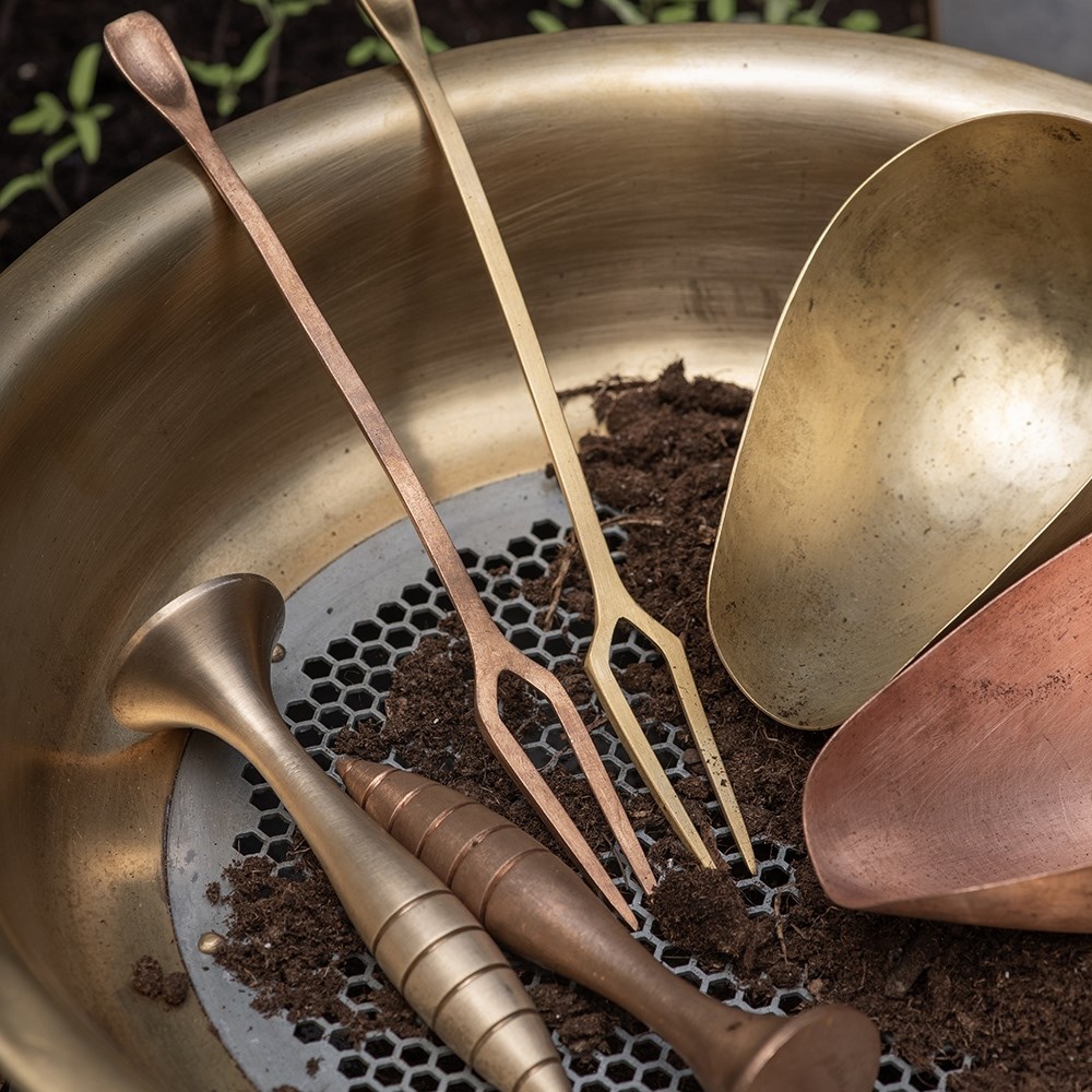 Brass honeycomb sieve and bowl