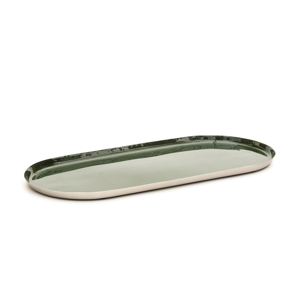 Enamelled oblong tray