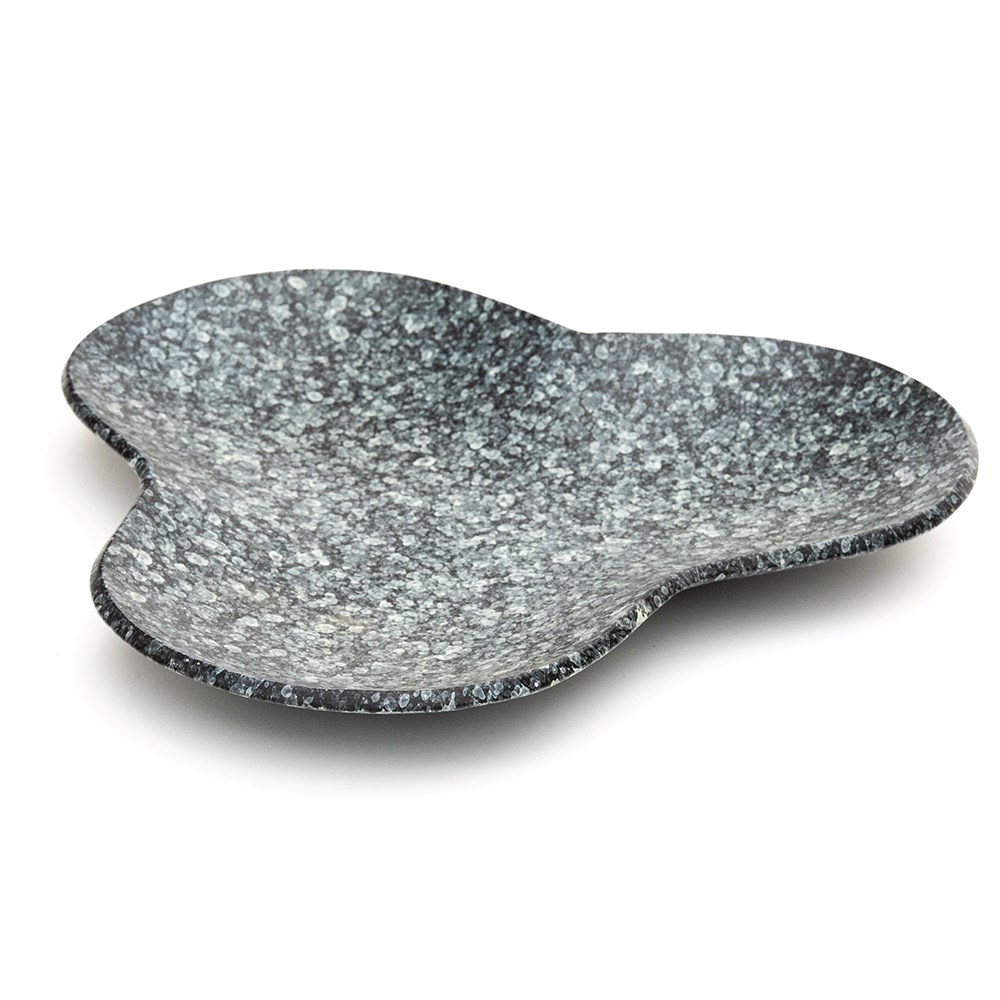 Clover bird bath - speckled grey