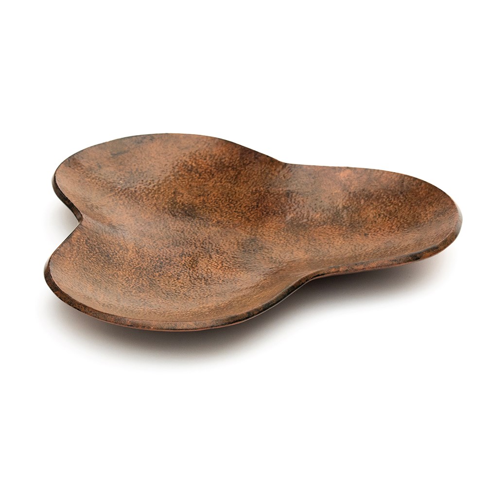 Clover bird bath - rusty brown