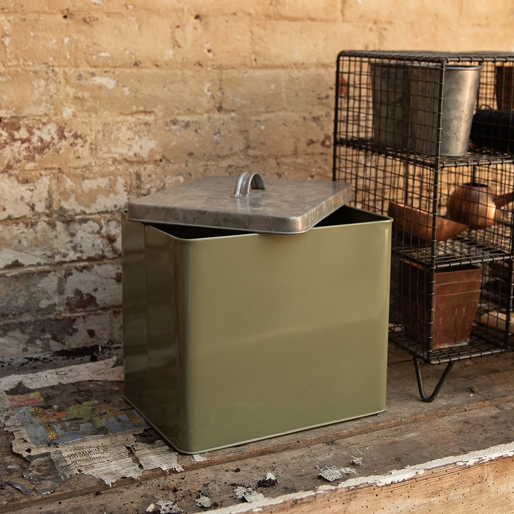 Crocus box - Crocus green with galvanised lid