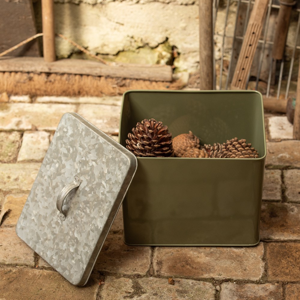 Crocus box - Crocus green with galvanised lid