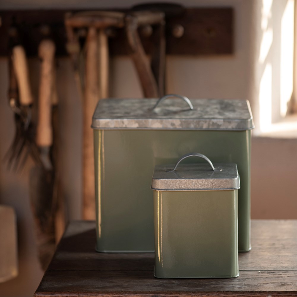 Crocus box - Crocus green with galvanised lid