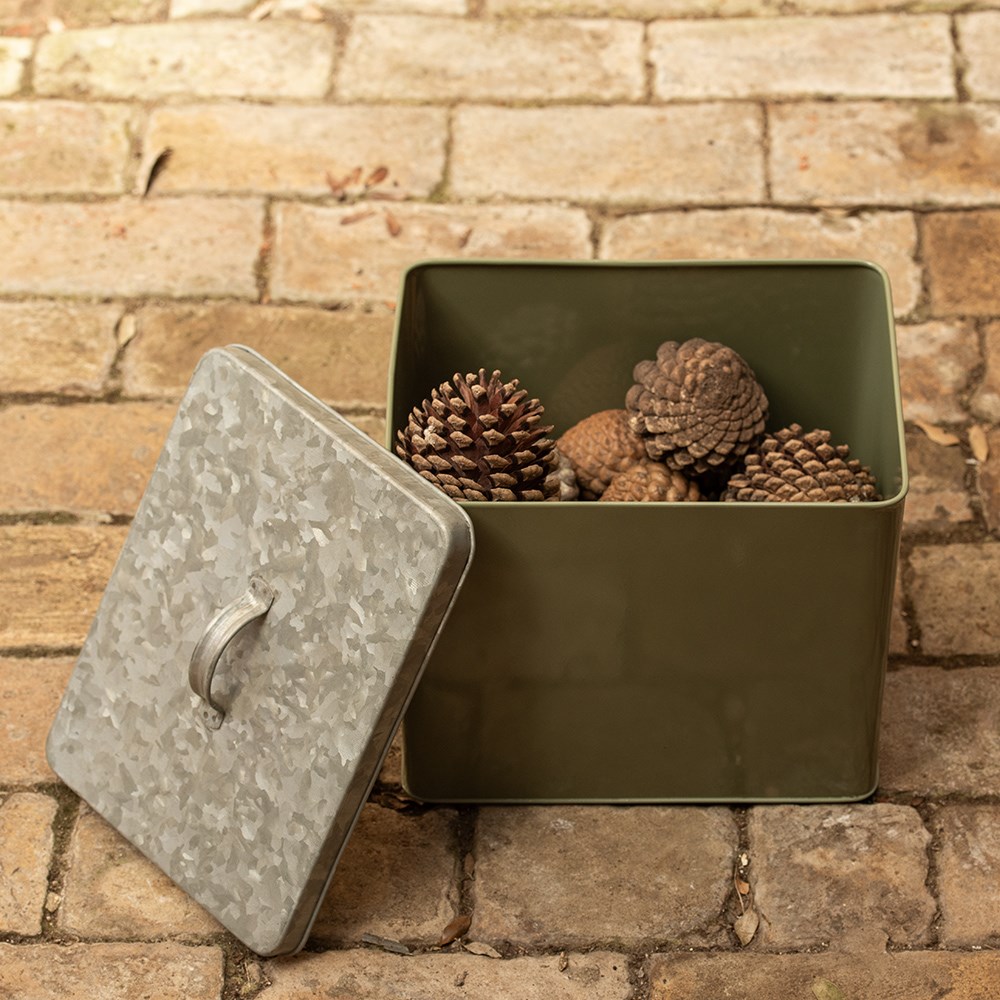 Crocus box - Crocus green with galvanised lid