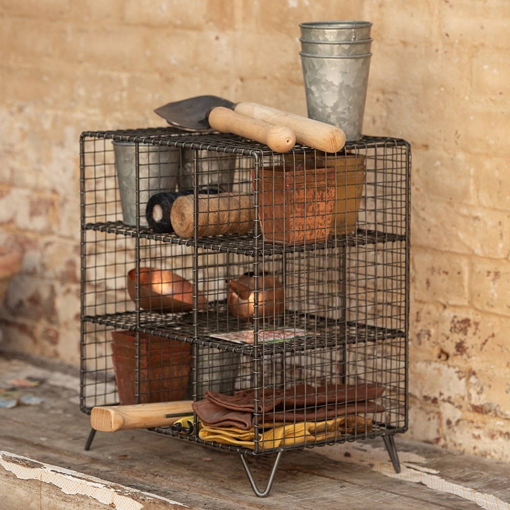 Shed bench top storage