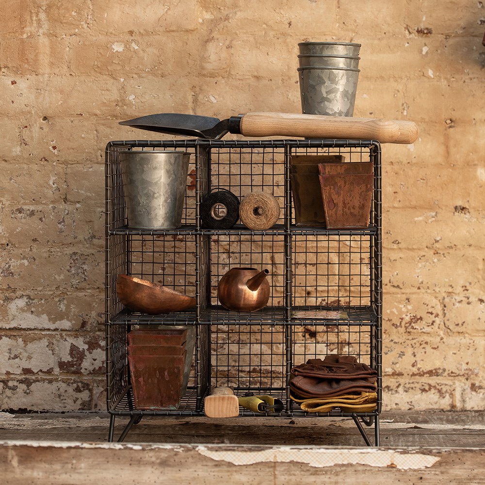 Shed bench top storage