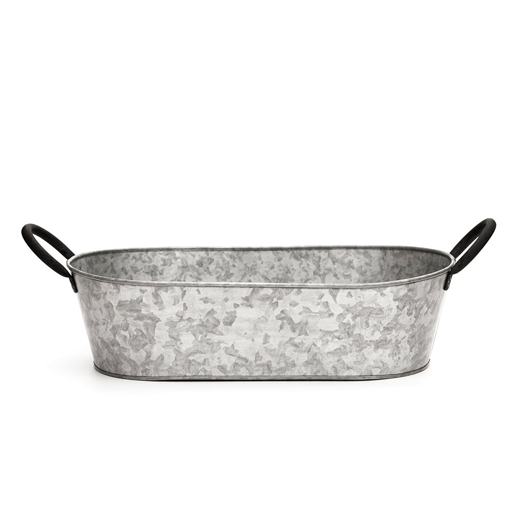 Trough with blackened handles