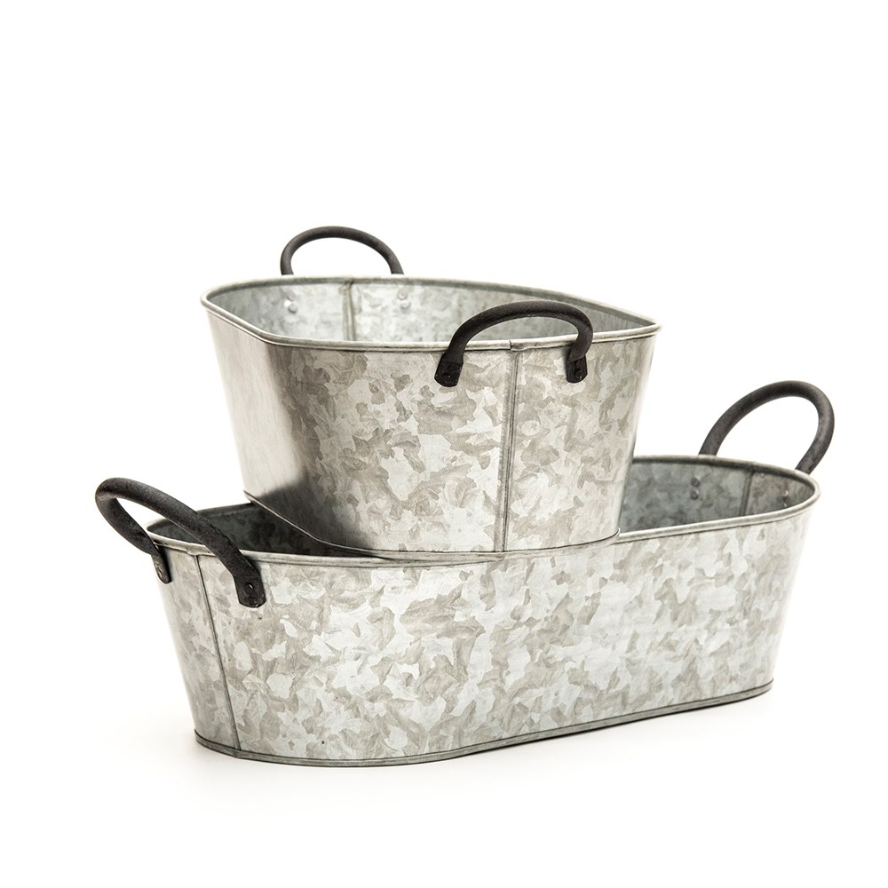 Trough with blackened handles