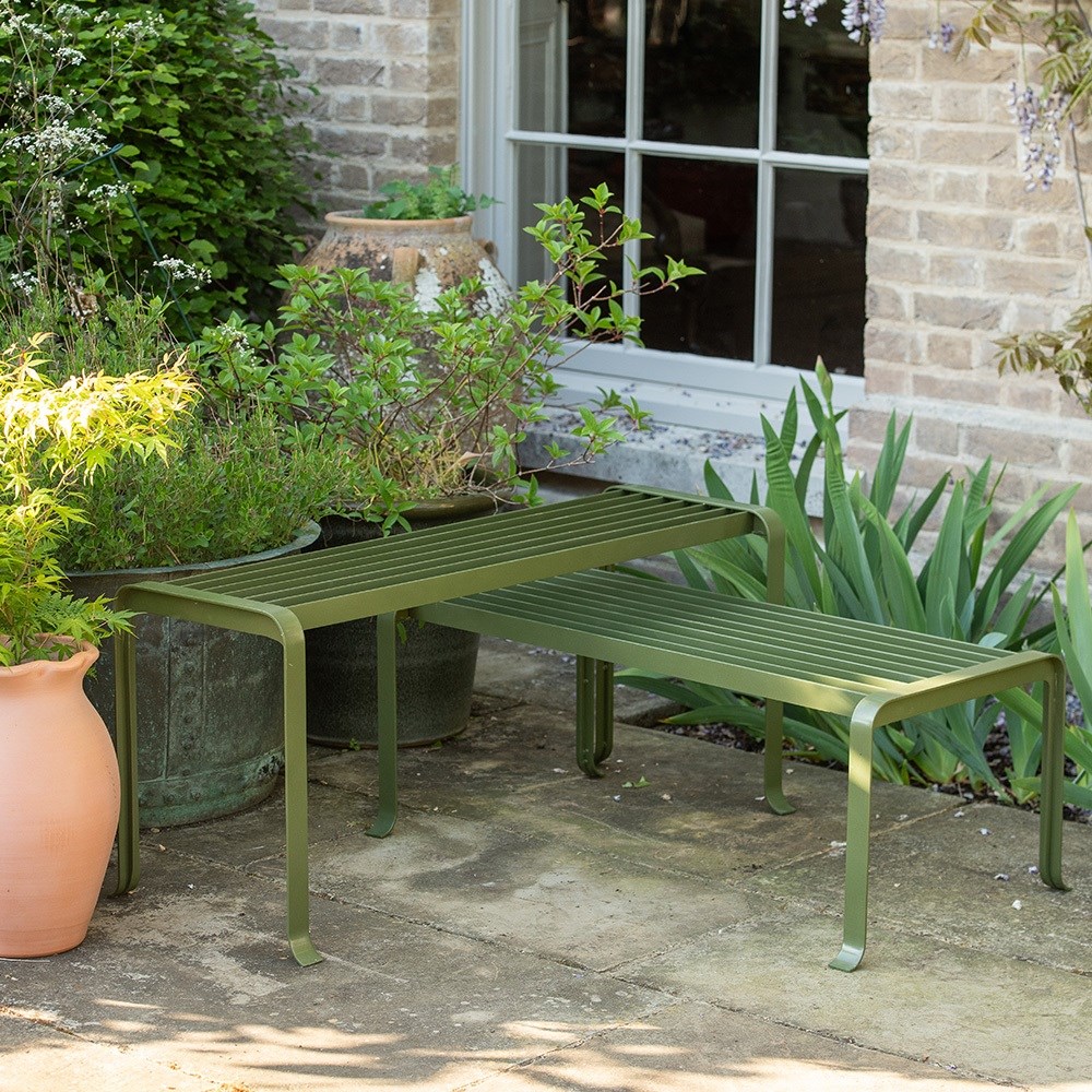 Benches for container displays - tiered set of two
