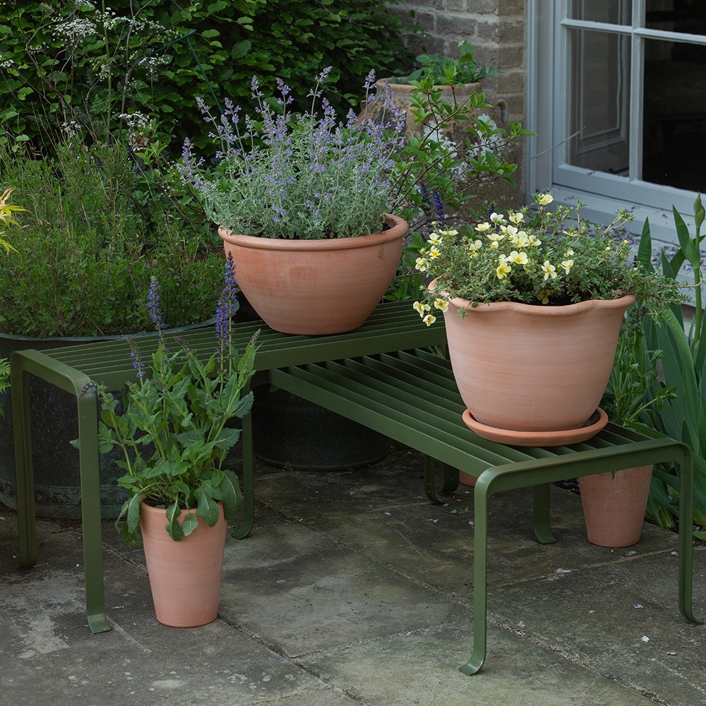 Benches for container displays - tiered set of two