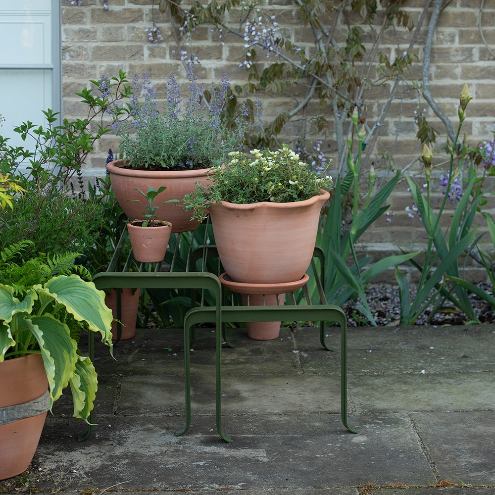 Benches for container displays - tiered set of two