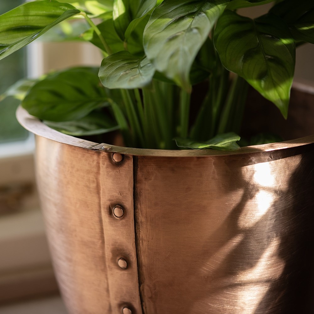 Riveted pot - brushed copper