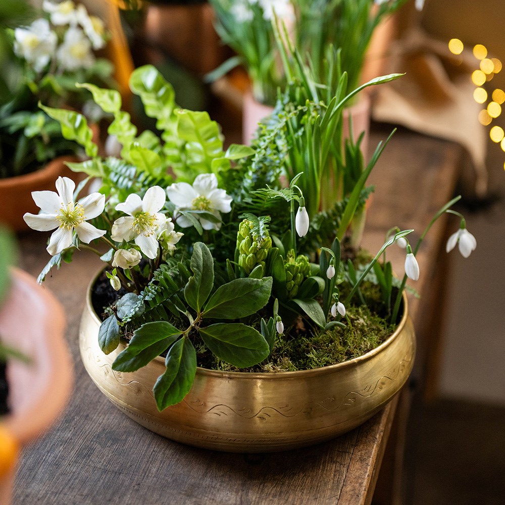 Traditionally etched brass bowl