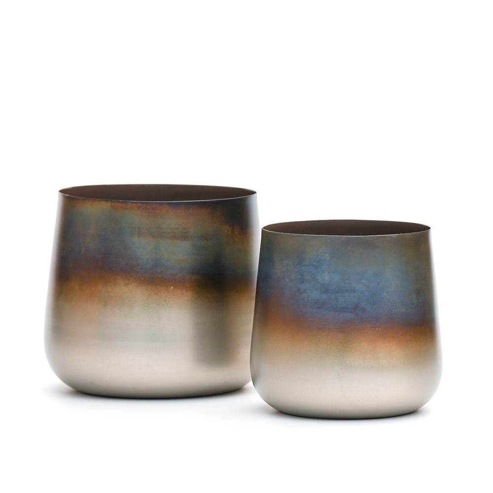 Burnt silver pot