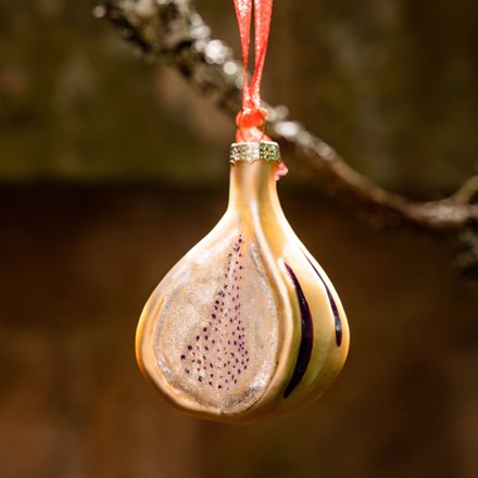 Golden glass fig decoration