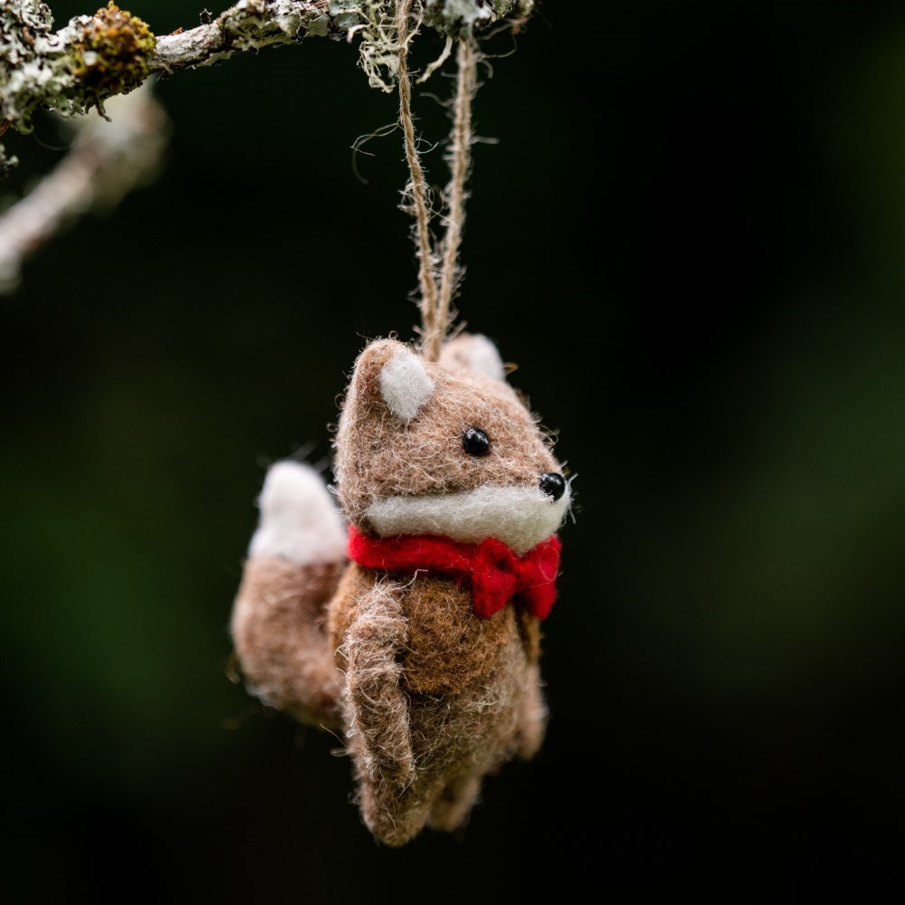 Felt fox with bow tie
