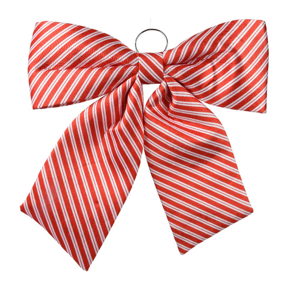 Red striped large door bow