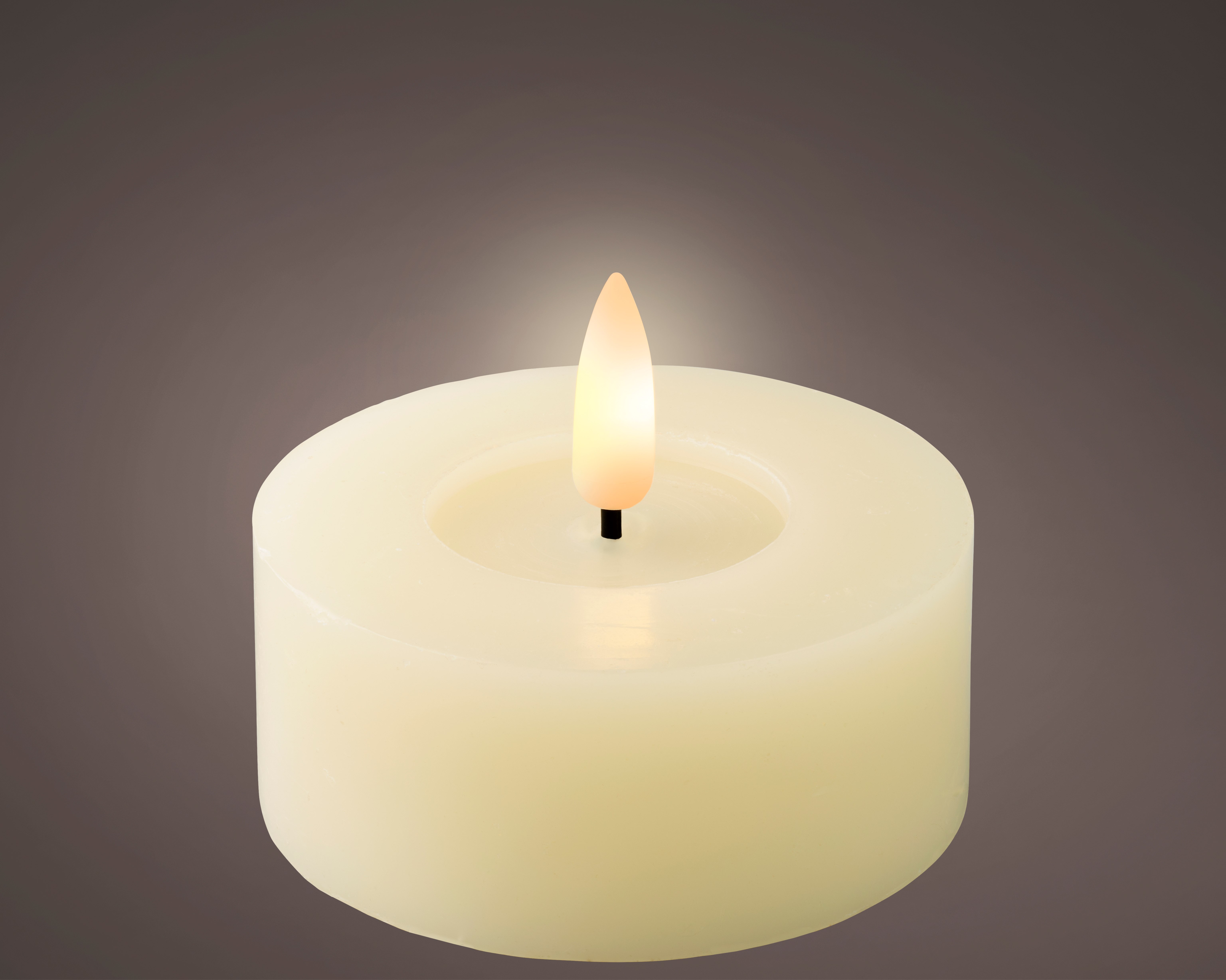 Two large LED tealights - cream