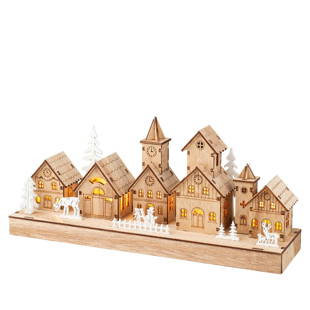 Wooden LED lit village