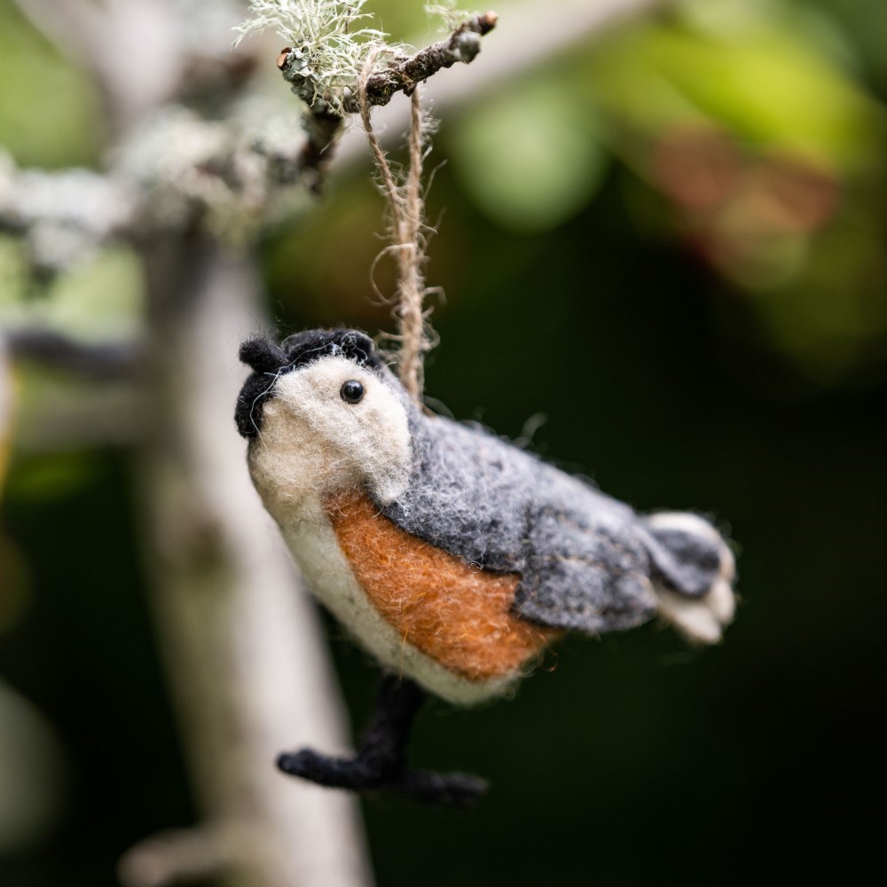 Felt woodland birds