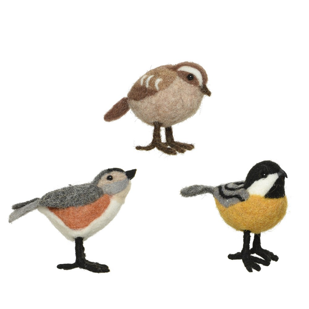 Felt woodland birds