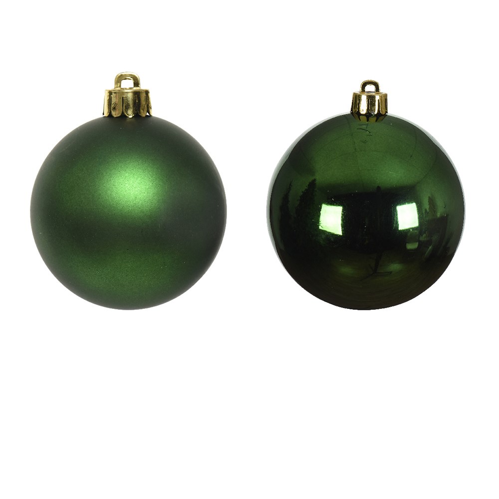 Forest green small glass baubles - box of 16