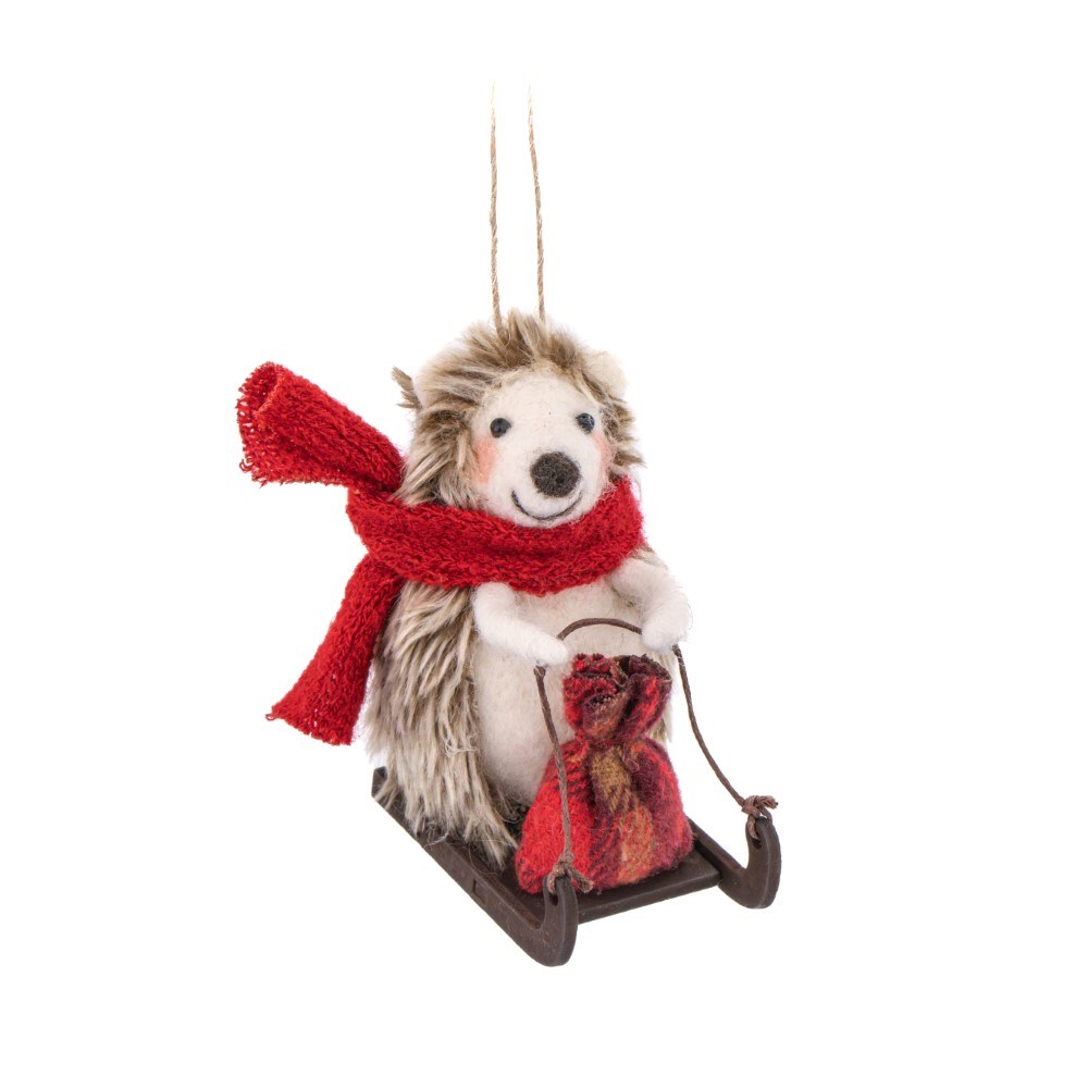Felt sledging hedgehog