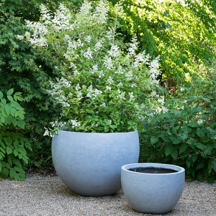 Globe planter - light grey