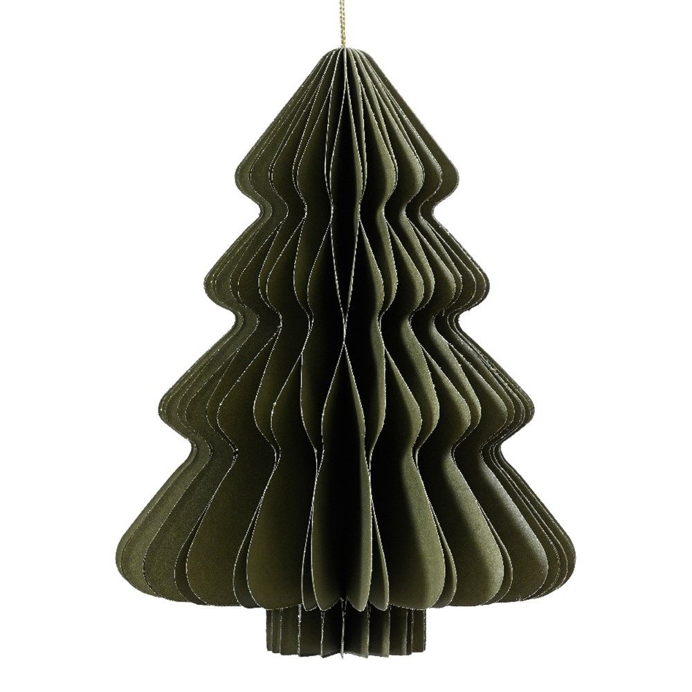 Green paper tree decoration
