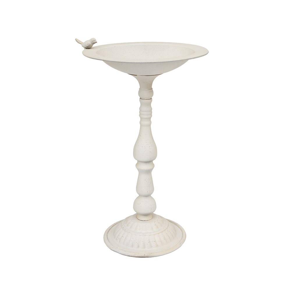 Bird bath on stand - cream