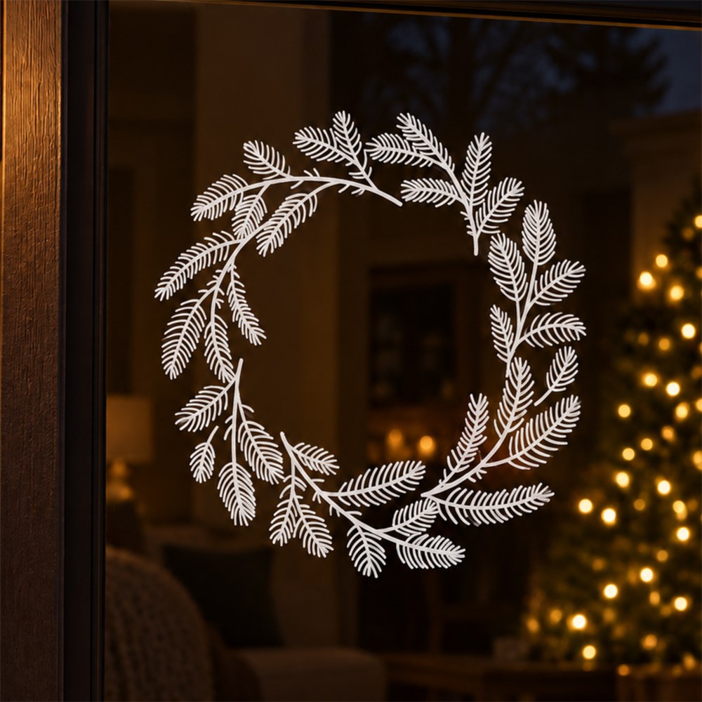 Wreath design window sticker