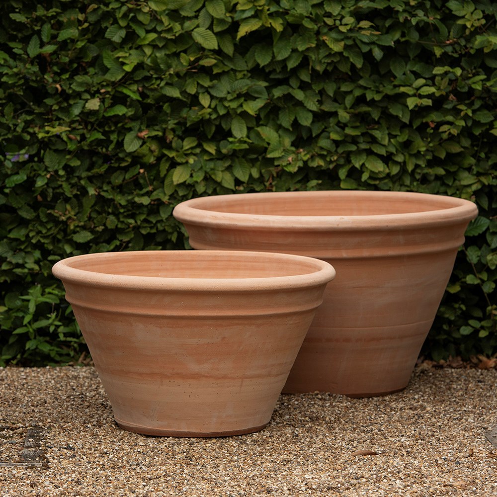 Terracotta dahlia pot