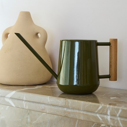 Indoor metal watering can - khaki