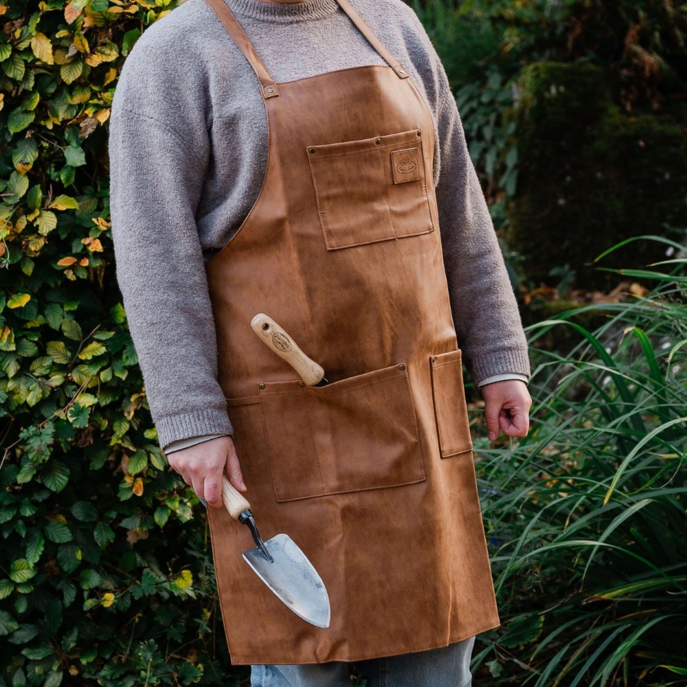 Gardener's faux leather tool apron - tan