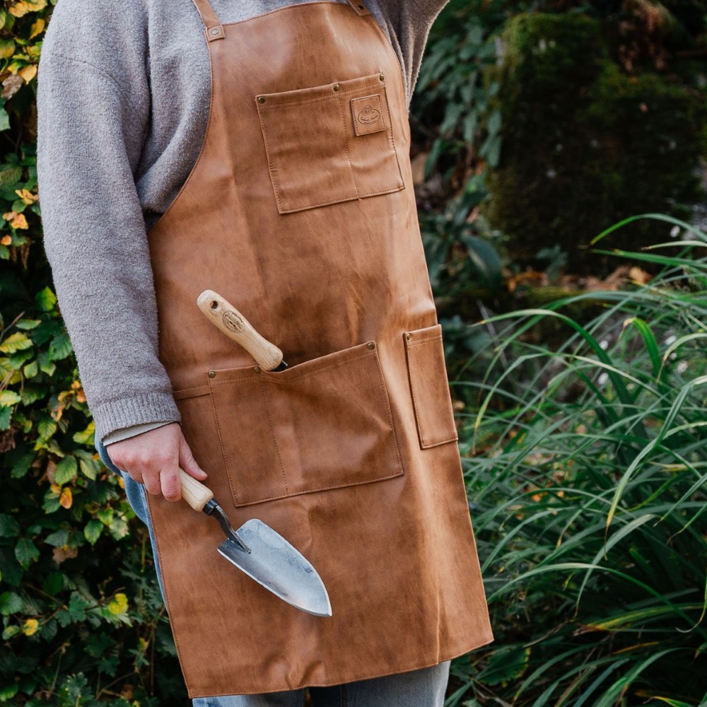 Gardener's faux leather tool apron - tan
