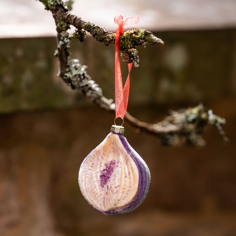 Glass ripe fig decoration