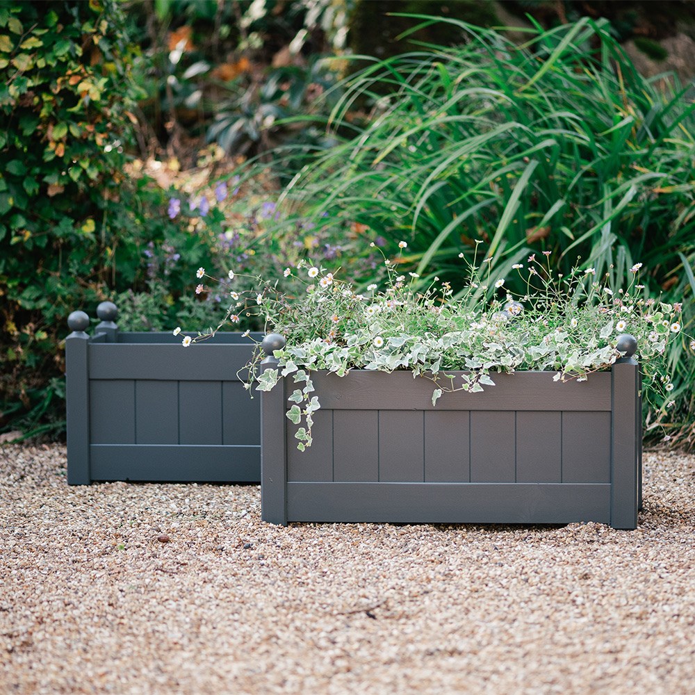Classic wooden trough - charcoal