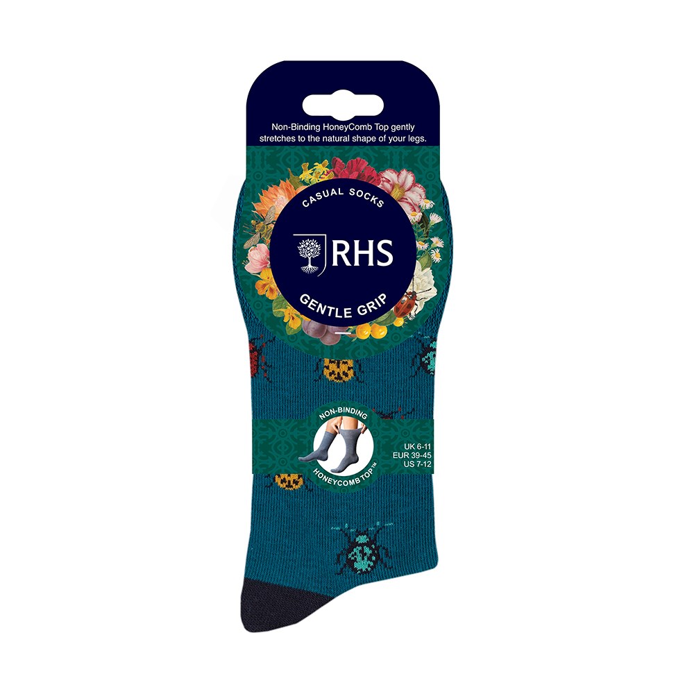 Men's 3 pair gentle grip socks - insects