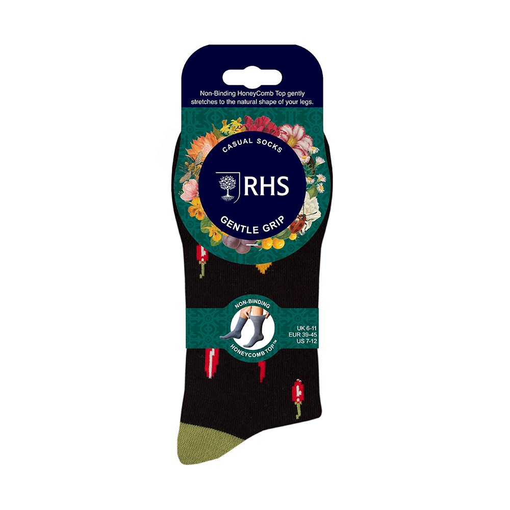 Men's 3 pair gentle grip socks - vegetables