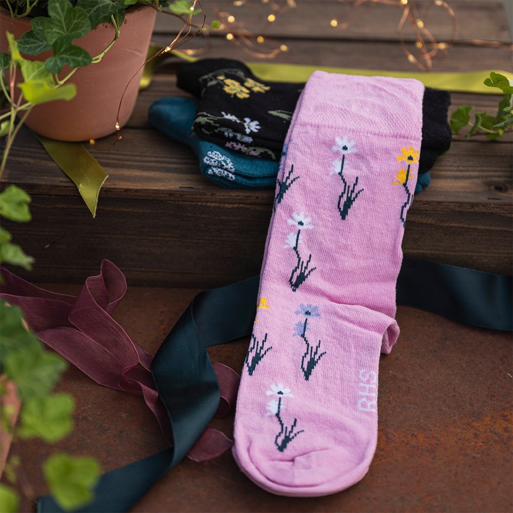Women's 3 pair gentle grip socks - mixed floral