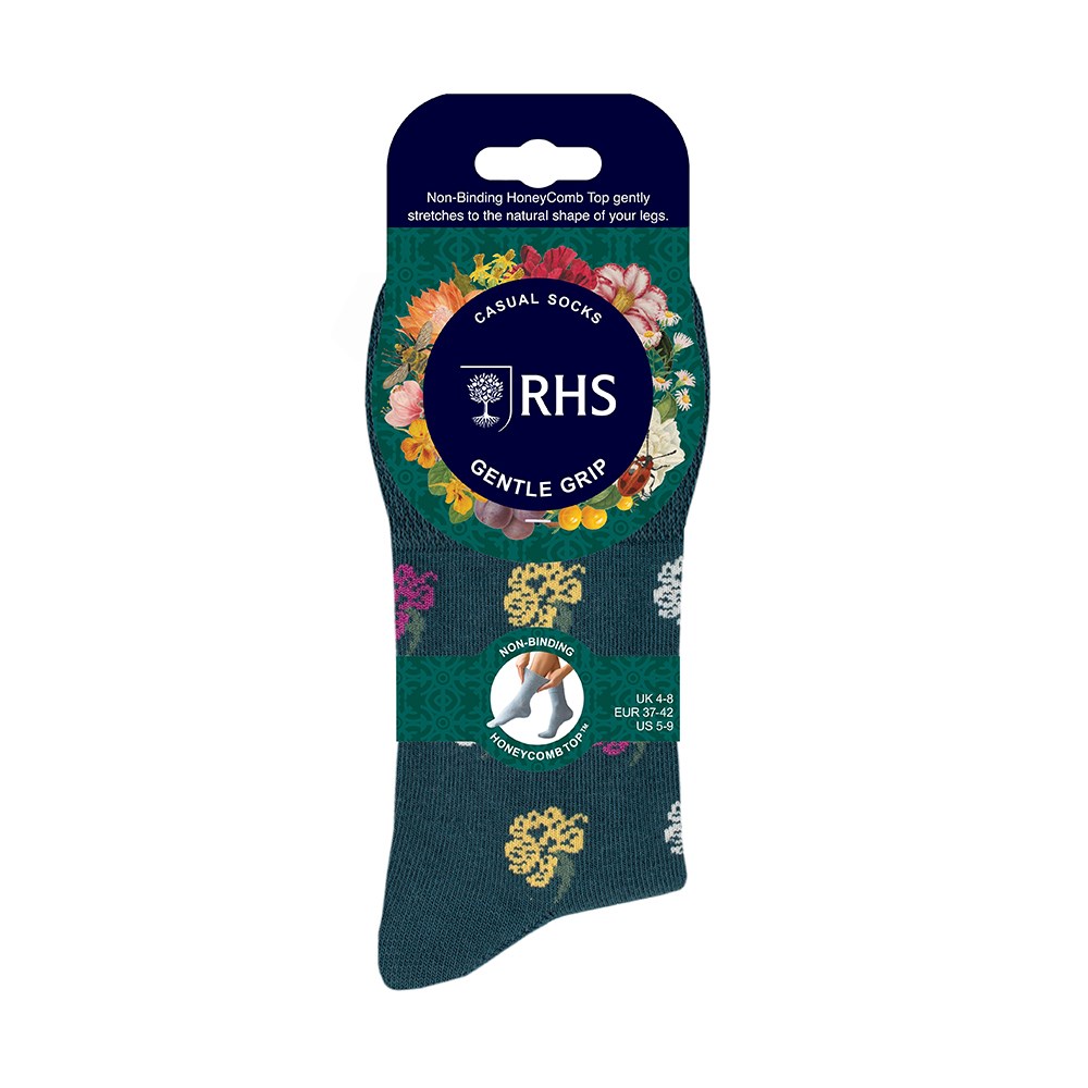 Women's 3 pair gentle grip socks - mixed floral