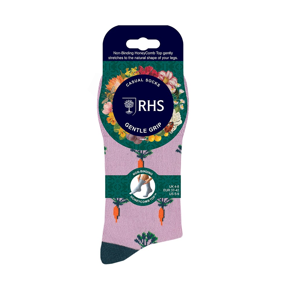 Women's 3 pair gentle grip socks - vegetables