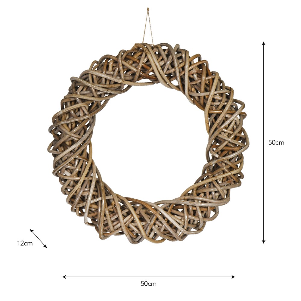 Rattan door wreath 