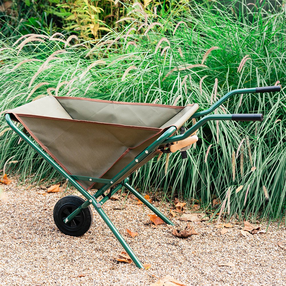 Folding wheelbarrow